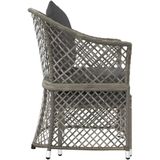 vidaXL 2-delige Loungeset met kussens poly rattan grijs