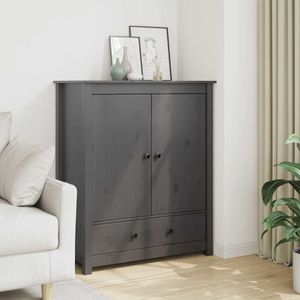 Vidaxl - Highboard Grau 83x41,5x100 cm Massivholz Kiefer