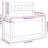 VidaXL Bankje 80x41x77 cm Massief Grenenhout Grijs