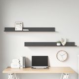 vidaXL Wandregale 2 Stk. Grau 110x11x9 cm Massivholz Kiefer