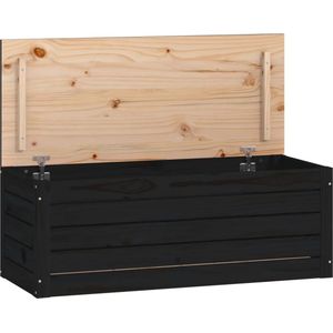 vidaXL-Opbergbox-zwart-89x36,5x33-cm-massief-grenenhout