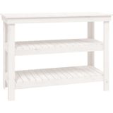 Houten Werkbank - Wit - Massief Grenenhout - Voldoende Opbergruimte