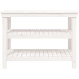 Houten Werkbank - Wit - Massief Grenenhout - Voldoende Opbergruimte