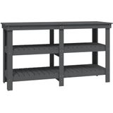 Houten Werkbank - Grijs - Massief Grenenhout - Voldoende Opbergruimte