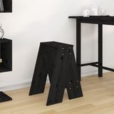 vidaXL Krukken 2 st 40x40x60 cm Massief Grenenhout Zwart