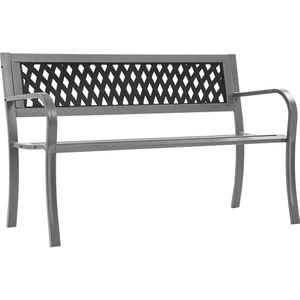 vidaXL Gartenbank Schwarz 120 cm Stahl