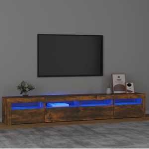 vidaXL TV-Schrank mit LED-Leuchten Räuchereiche 240x35x40 cm