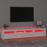 VidaXL TV-meubel met LED-verlichting 210x35x40 cm - Wit