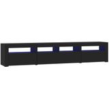 vidaXL TV-Schrank mit LED-Leuchten Schwarz 210x35x40 cm