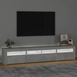 vidaXL TV-meubel met LED-verlichting 210x35x40 cm - Betongrijs