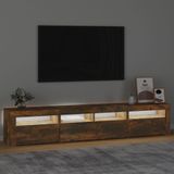 VidaXL Tv-meubel met LED-verlichting 210x35x40 cm - Gerookt Eikenkleurig