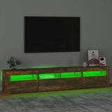 VidaXL Tv-meubel met LED-verlichting 210x35x40 cm - Gerookt Eikenkleurig