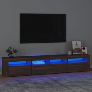 vidaXL Tv-meubel met LED-verlichting 210x35x40 cm bruineikenkleurig