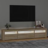 vidaXL TV-meubel met LED-verlichting 195x35x40 cm - Sonoma eikenkleurig