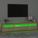 vidaXL TV-meubel met LED-verlichting 195x35x40 cm - Sonoma eikenkleurig