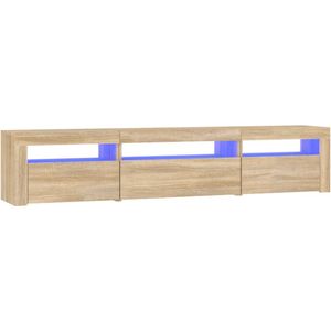 vidaXL TV-meubel met LED-verlichting 195x35x40 cm - Sonoma eikenkleurig