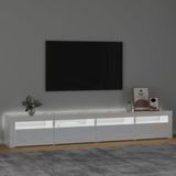 vidaXL Tv-meubel met LED-verlichting 240x35x40 cm hoogglans wit