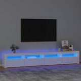 vidaXL - Tv-meubel - met - LED-verlichting - 240x35x40 - cm - hoogglans - wit