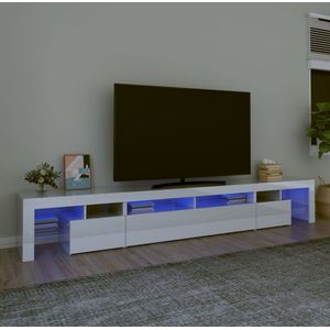 vidaXL-Tv-meubel-met-LED-verlichting-260x36,5x40-cm-hoogglans-wit