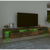 vidaXL TV-meubel met LED-verlichting 260x36,5x40 cm - Gerookt Eikenkleurig