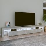 vidaXL TV-Schrank mit LED-Leuchten Betongrau 260x36,5x40 cm