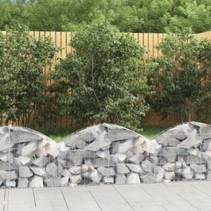 vidaXL - Schanskorf - gewelfd - 100x30x40/60 - cm - gegalvaniseerd - ijzer