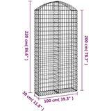 vidaXL-Schanskorf-gewelfd-100x30x200/220-cm-gegalvaniseerd-ijzer