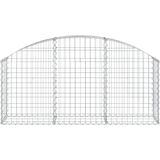 vidaXL Gabione mit Hochbogen 150x30x60/80 cm Verzinktes Eisen