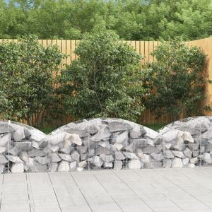 vidaXL - Schanskorf - gewelfd - 150x50x40/60 - cm - gegalvaniseerd - ijzer
