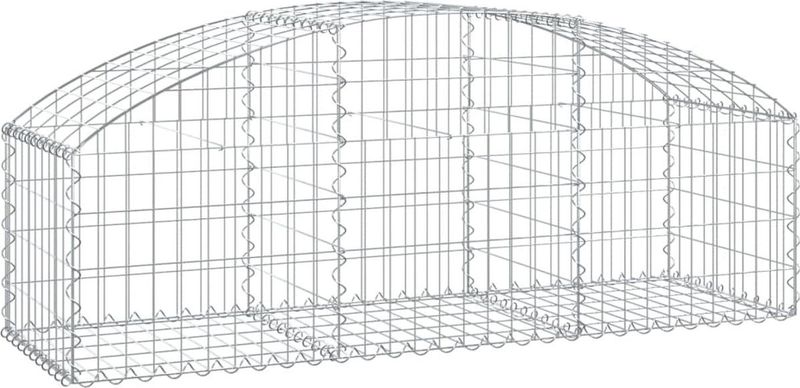 vidaXL Gabione mit Hochbogen 150x50x40/60 cm Verzinktes Eisen