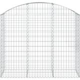 vidaXL Gabione mit Hochbogen 150x50x120/140 cm Verzinktes Eisen
