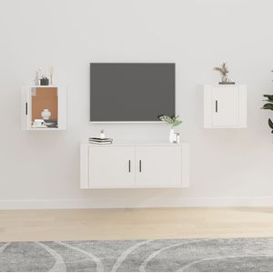 vidaXL TV-Wandschränke 2 Stk. Weiß 40x34,5x40 cm