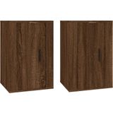 vidaXL - Tv-wandmeubels - 2 - st - 40x34,5x60 - cm - bruin - eikenkleur