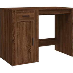 VidaXL Bureau 100x49x75 cm - Bewerkt Hout - Bruineikenkleurig