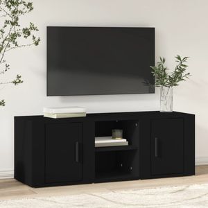 vidaXL Tv-meubel 100x31,5x35 cm bewerkt hout zwart