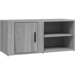 VidaXL-Tv-meubel-80x31,5x36-cm-bewerkt-hout-grij - onoma-eikenkleurig