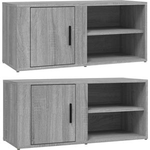 VidaXL TV-meubels 2 st 80x31,5x36 cm Bewerkt Hout Grijs Sonoma Eiken