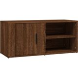 VidaXL Tv-meubel 80x31,5x36 cm - Bewerkt Hout - Bruineikenkleurig