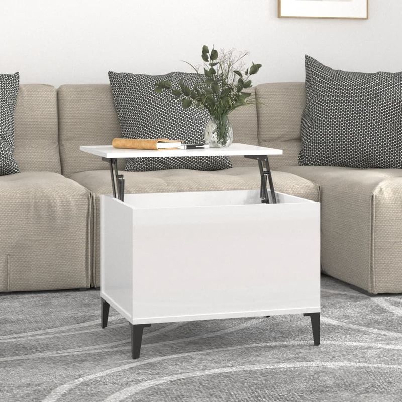 Vidaxl - Couchtisch Hochglanz-Weiß 60x44,5x45 cm Holzwerkstoff