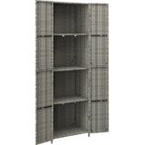 vidaXL Gartenschrank Grau 59x40x180 cm Poly Rattan