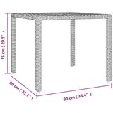 Gartentisch mit Holzplatte Grau Poly Rattan & Massivholz Akazie vidaXL