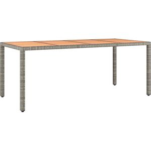 VidaXL Tuintafel Houten Blad Poly Ratten & Acaciahout Grijs