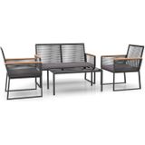 vidaXL-4-delige-Loungeset-met-kussens-staal-zwart