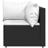 vidaXL Garten-Ecksofas mit Kissen 2 Stk. Schwarz Poly Rattan