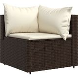 VidaXL 4-Delige Loungeset met Kussens - Poly Rattan Bruin