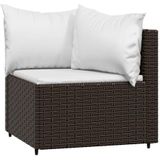 vidaXL 4-tlg. Garten-Lounge-Set mit Kissen Braun Poly Rattan