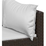 vidaXL 4-tlg. Garten-Lounge-Set mit Kissen Braun Poly Rattan