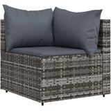 Vidaxl 4-delige Loungeset Met Kussens Poly Rattan Grijs