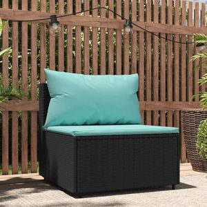 vidaXL - Tuinmiddenbank - Zwart - Poly Rattan