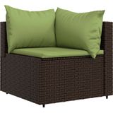 VidaXL 3-Delige Loungeset met Kussens - Poly Rattan Bruin